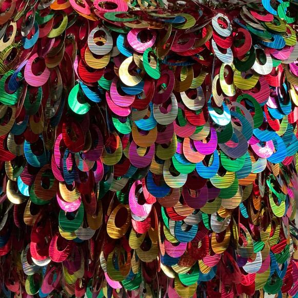 Square Throw Pillow Bright Color Metallic Scales, Red Silk On The Other Side - Picture 2 of 7